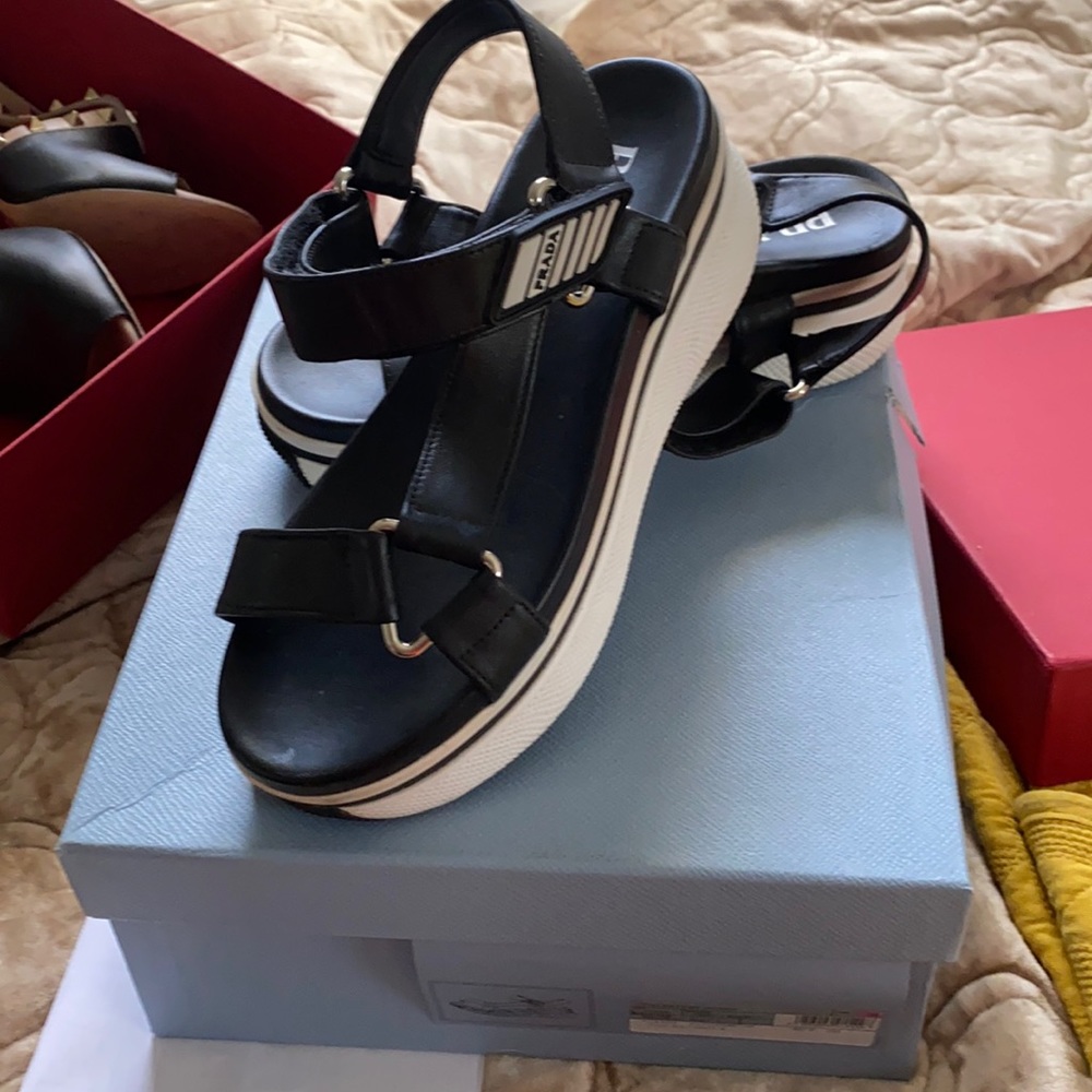 Prada touch strap platform sandals